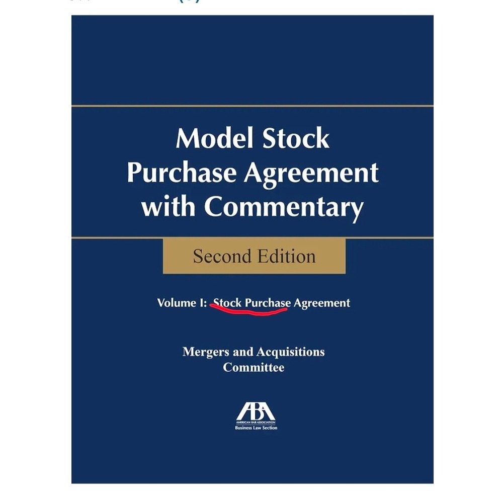ABA Model Stock Purchase Agreement with Commentary 2nd Ed Book CD 9781604429985